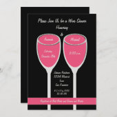 バラワインシャワーまたはブライダルシャワーの招待 招待状 (正面/裏面)