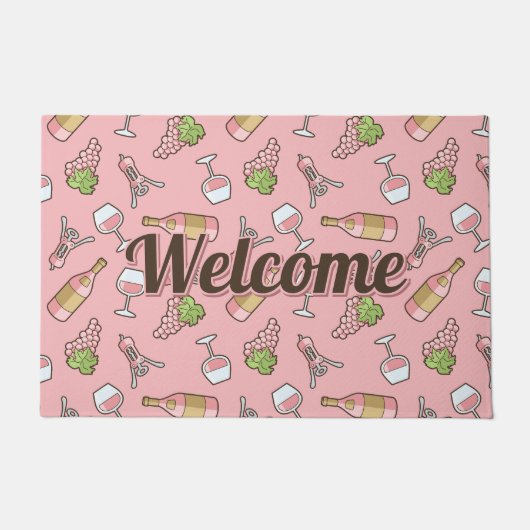 バラワインパターンのフォーマット ドアマット (正面)