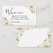 バラワインラッフルチケットブライダルシャワーカード プレイスカード (正面/裏面)