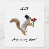 バラワインラベル付きリス ワインラベル (シングルラベル)