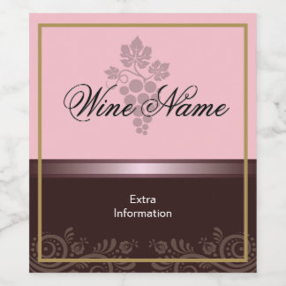 バラワインラベル付ブドウ ワインラベル