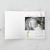 バランシングレインボーチックスベビーアナウンスメントカード 案内状 (内部)