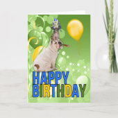 バランスおもしろいの取れた人のための誕生日ペット カード (正面)