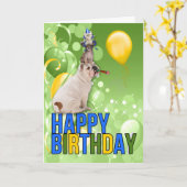 バランスおもしろいの取れた人のための誕生日ペット カード (黄色い花)