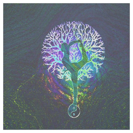 バランスおよび調和のヨガの木 ファブリック (見本)