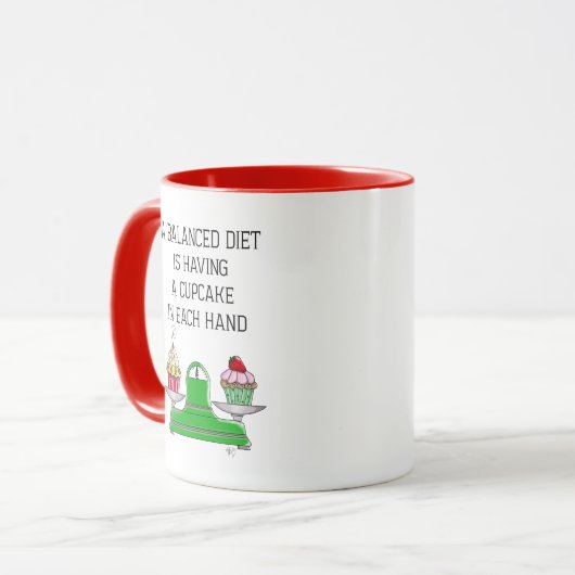 バランスのとれたダイエットイラストレーション マグカップ (正面左)