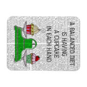 バランスのとれたダイエットイラストレーション マグネット (横)