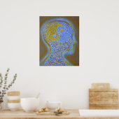 バランスのとれたマインドパープルと金ゴールド ポスター (キッチン)