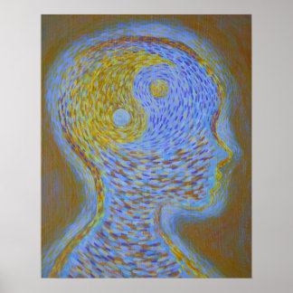 バランスのとれたマインドパープルと金ゴールド ポスター