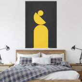 バランスのとれたミッドセンチュリーサークル キャンバスプリント (インサイチュ (寝室))