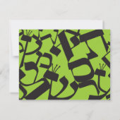 バランスのバーのバルミツワー完全なRSVPカード 出欠カード (裏面)