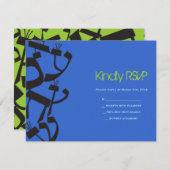 バランスのバーのバルミツワー完全なRSVPカード 出欠カード (正面/裏面)