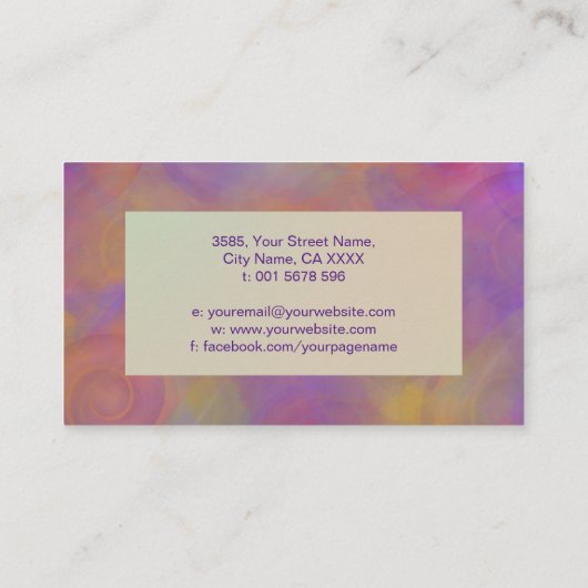 バランスの二重らせん記号 – レインボーフロー 名刺 (裏面)