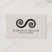 バランスの二重緩和曲線の記号 – ミニマル黒 名刺 (正面)