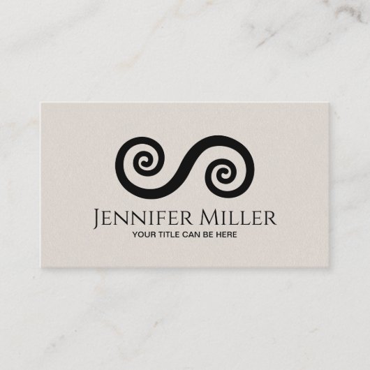 バランスの二重緩和曲線の記号 – ミニマル黒 名刺 (正面)