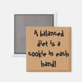 バランスの取れたダイエットは手にクッキーだ! マグネット (正面/裏面)