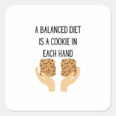 バランスの取れたダイエットは、それぞれの手にクッキーがある スクエアシール (正面)