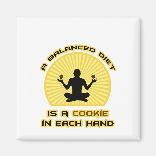 バランスの取れたダイエットは、それぞれの手にクッキーである マグネット (正面)