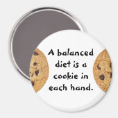 バランスの取れたダイエットは、それぞれの手にクッキーである マグネット (正面/裏面)