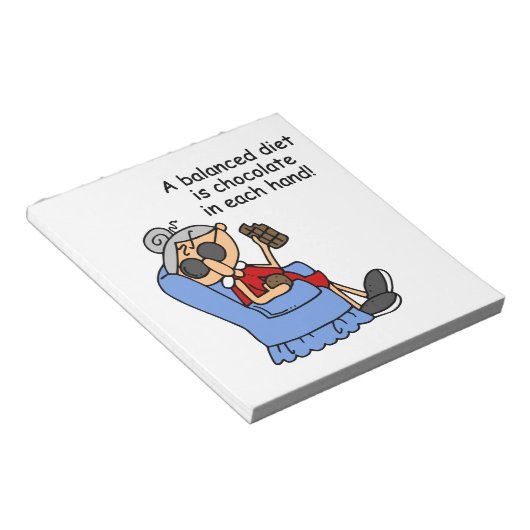 バランスの取れたチョコレートダイエット ノートパッド (アングル)