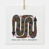 バランスの取れたフローラヘビ セラミックオーナメント (裏面)