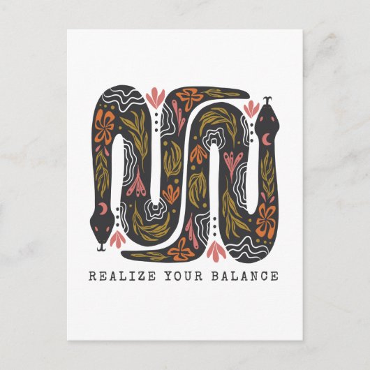 バランスの取れたフローラヘビ ポストカード (正面)