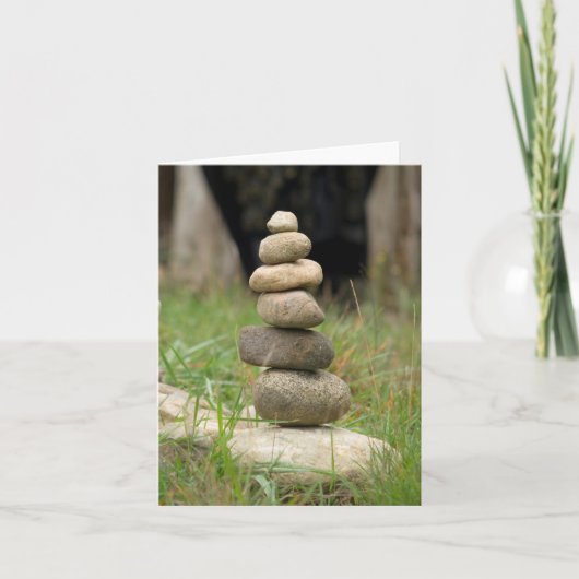 バランスの取れた岩の山 ノートカード (正面)