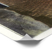 バランスの取れた岩を示す断崖にかかる橋 ポスター (角)