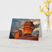 バランスの取れた岩、Shiprock、内空白の部挨拶 カード (黄色い花)