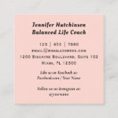 バランスの取れた生活コーチウェルネス スクエア名刺 (裏面)