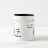 バランスの取れた生活、紅茶、本の秘密 マグカップ (中央)