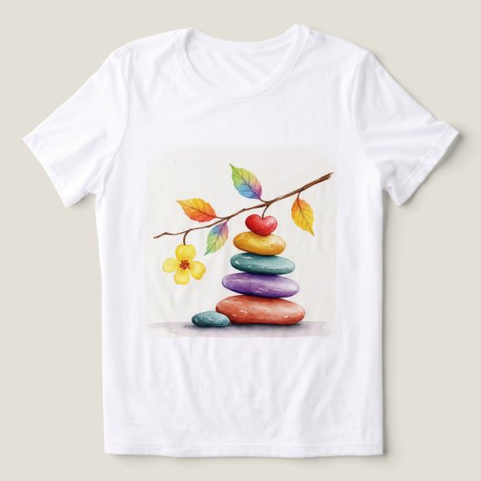 バランスの取れた石 トライブレンドTシャツ (デザイン正面)