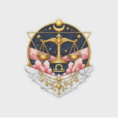 バランスの取れた贅沢さ 天秤座 ゴールド＆大理石 幾何学 ステッカー シール (正面)