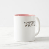 バランスの取れた食事は両方の手のチョコレートです ツートーンマグカップ (正面右)