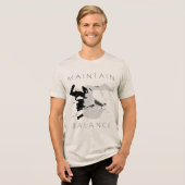 「バランスの維持」前向きメッセージ（灰色） トライブレンドＴシャツ (正面全面)