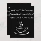 バランスの良いコーヒー朝食カフェイン愛好家 招待状 (正面/裏面)
