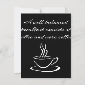 バランスの良いコーヒー朝食カフェイン愛好家 招待状