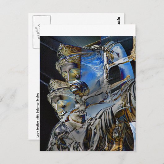 バランスの良いレディ・ジャスティスはかりで測 ポストカード (正面/裏面)