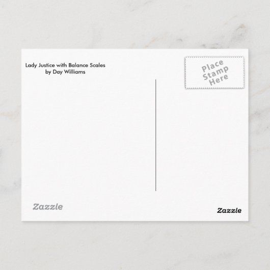 バランスの良いレディ・ジャスティスはかりで測 ポストカード (裏面)