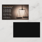 バランスは法廷記者の名刺をはかりで測ました 名刺 (正面/裏面)