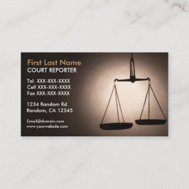 バランスは法廷記者の名刺をはかりで測ました 名刺