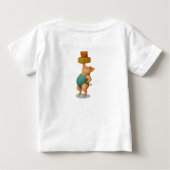 バランスをとるペトラのピッグ ベビーTシャツ (裏面)