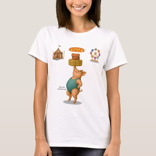 バランスをとるペトラのピッグ Tシャツ (正面)