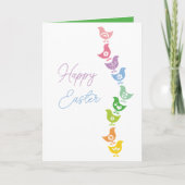 バランスをとるレトロの虹のひよこのカスタムなおもしろいカード シーズンカード (正面)