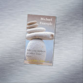 バランスをとる石の正方形 + あなたの文字及びアイディア マグネット名刺 (インサイチュ)