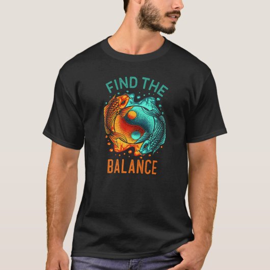 バランスを見つける コイ 陰陽 ニューエイジ ヨガ ミー Tシャツ (正面)