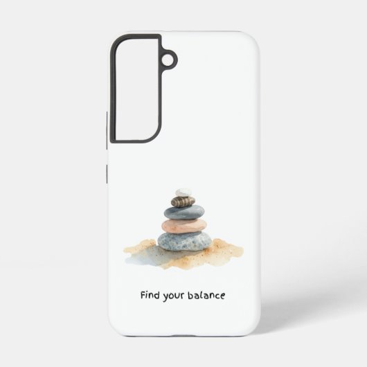 バランスを見つける 小石 SAMSUNG GALAXYケース (裏面)