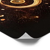 バランスを象徴する猫と陰陽 ポスター (角)