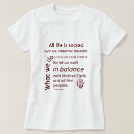 バランスウィズマザーアース先住民アメリカン引用文 Tシャツ