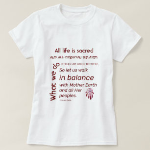 バランスウィズマザーアース先住民アメリカン引用文 Tシャツ